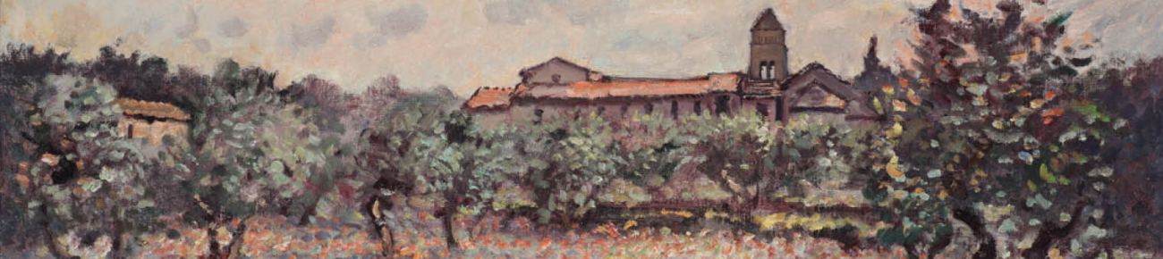 Peinture représentant un paysage de Provence sous le soleil